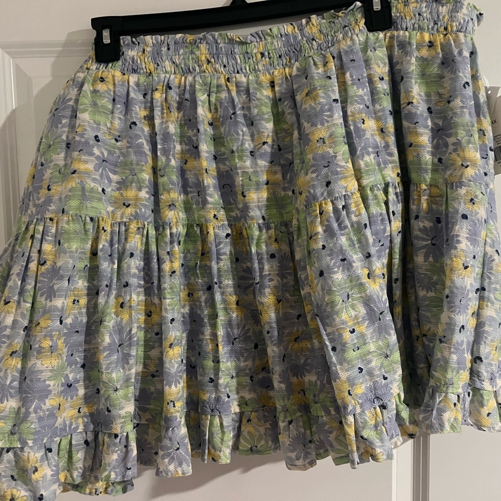 True Craft Blue and Yellow Bubble Mini Skirt
